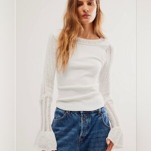 Free People Cuffing Season Top in Ivory